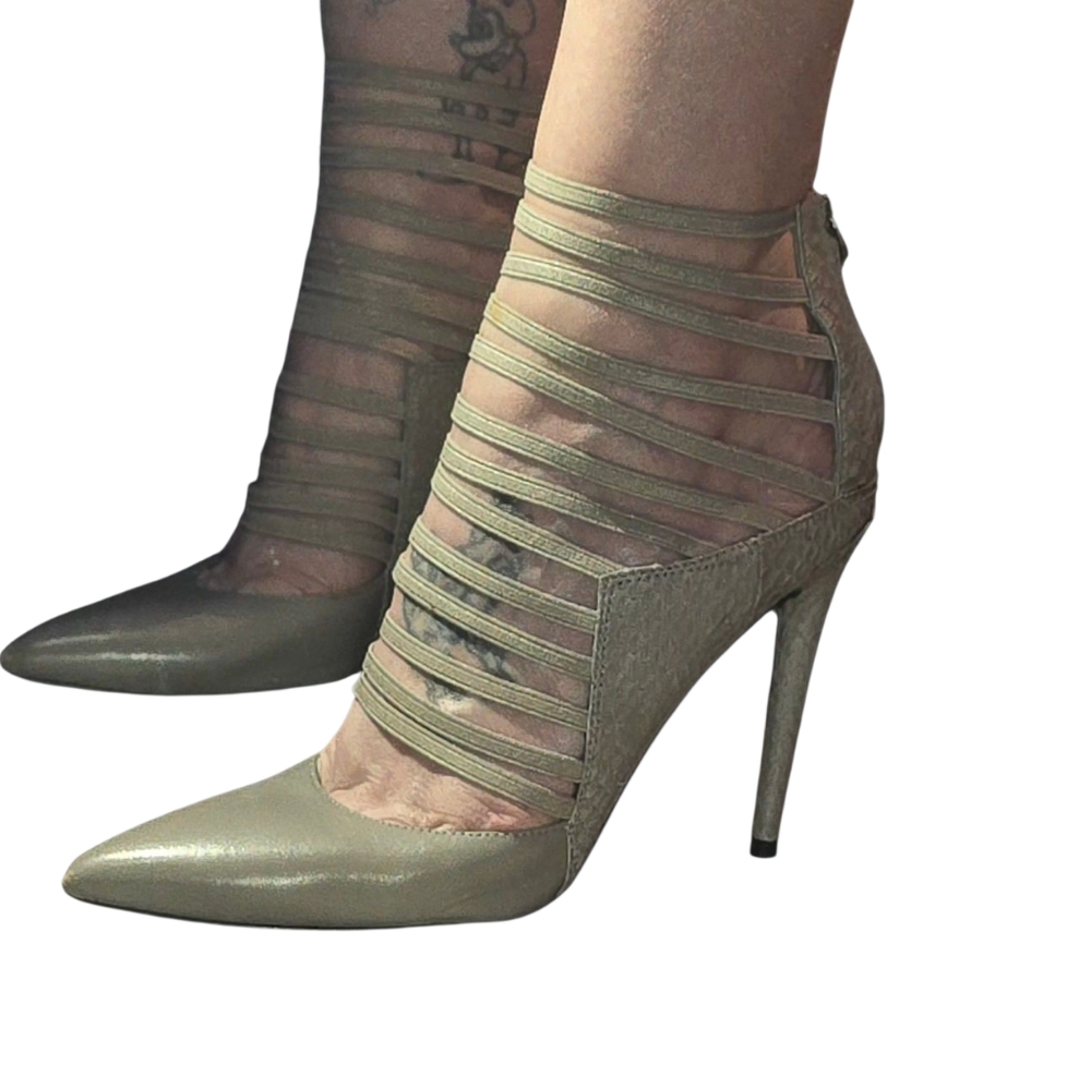 Elegant Strappy Heels in Grey